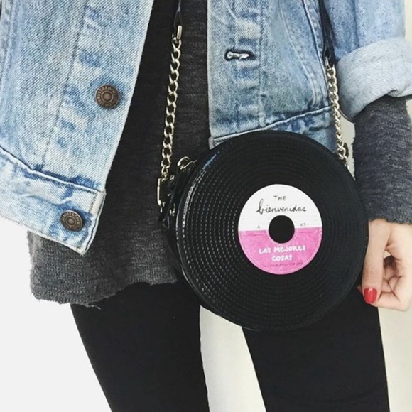 kate spade Accessories - Kate Spade Black Rare Vinyl Record Crossybody Purse